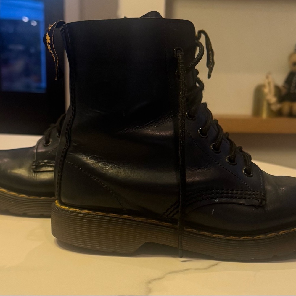 DOCTOR MARTENS Dark Blue Leather Combat Boots Women’s Size UK 4 / US 6/ EU 37 - Picture 15 of 15